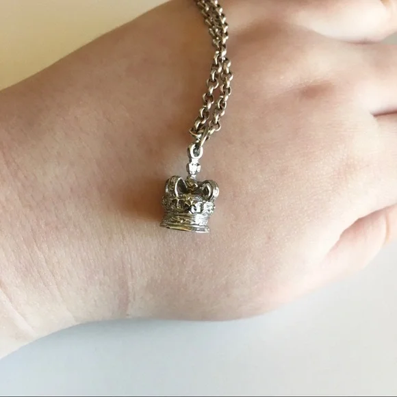 Chunky Crown Necklace | Crown Charm | 17-18 in - Picture 3 of 11